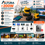 Inversor de Energia 200W para Eletrodomésticos – USB, Tipo-C e Luz LED